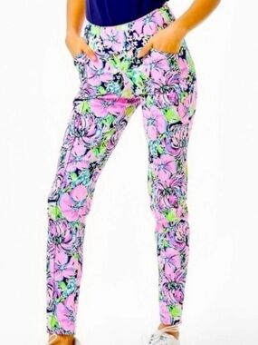 NWT Lilly Pulitzer Corso Pant UPF 50+ High Tide Navy Tall Order 00